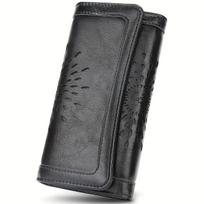 Vintage RFID Blocking Trifold Wallet, Retro Large Capacity Credit Card Holder, Women's Clutch Purse & Organizer juoda