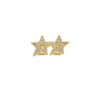Hip Hop Star Shape Grillz Silver Gold Plated Single Teeth Grillz 18K Gold Plated Micro Pave Zircon Grillz beige