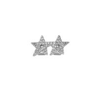 Hip Hop Star Shape Grillz Silver Gold Plated Single Teeth Grillz 18K Gold Plated Micro Pave Zircon Grillz gray