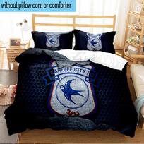 3PCS Cardiff City Afc Crest Bedding Set For Bedroom, Dormitory,Including 1pc Duvet Cover And 2pcs Pillowcases Large size Fan gift 135cmx200cm