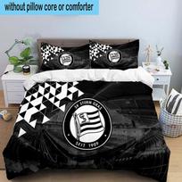 3PCS Sturm Graz Football Crest Printed Bedding Set, Includes A Duvet Cover and Two Pillowcases for Bedroom, Suitable for All Seasons 135cmx200cm