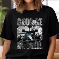 Racing Driver T-Shirt Design: Russell Comic Graphic Shirt Sublimation, DTF (PNG Digital Download) 120 gray