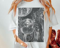 Disco Shirt, Disco Tee, Comfort Colors Shirt, Retro Shirt, Disco Ball Tee, Concert Tee, Party Tee, This Night is Sparkling, Tour Tee 110 gray