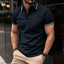 Essential Slim Fit Short-sleeve Polo Shirt, Versatile Casual Top for Men XXL black