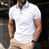 Essential Slim Fit Short-sleeve Polo Shirt, Versatile Casual Top for Men XXXL brown