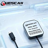 QUESCAN Android USB Type-C 25Hz GPS Receiver for RaceChrono GPS Galileo GLONASS BeiDou Karting Motorsport Lap Timing GPS 50Hz