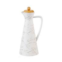 Ceramic Oil Cruet 400/800ml Dispenser Bottle Dust-proof Design Handmade Ceramics Can for Decanter Kitchen Cooking Olive Soy Sauce Vinegar Storage Jar 400ML A