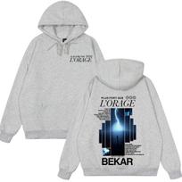 Rapper Bekar Plus Fort Que L'orage Album Graphic Hoodie Men Women Hip Hop Fashion Pullover Winter Casual Gothic Punk Sweatshirts M gray