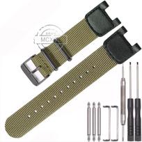 24 mm aukščiausios kokybės nailoninis dirželis Casio SGW100B GW-3000B PAS-400B PAW1300 laikrodžiams, vyriškas sportinis, odinis pakaitinis dirželis, laikrodžių aksesuarai 24mm gray