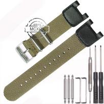 24 mm aukščiausios kokybės nailoninis dirželis Casio SGW100B GW-3000B PAS-400B PAW1300 laikrodžiams, vyriškas sportinis, odinis pakaitinis dirželis, laikrodžių aksesuarai 24mm gray