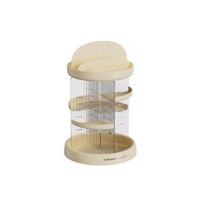 Large Capacity Multi-layer Storage Rack Space Saving Plastic Cosmetic Organizer Transparent Bathroom Storage Tray Display smėlis