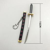 8 stiliai Roronoa Zoro samurajaus kardo raktų pakabukas moterims vyrams makštis katana sabra sagtis raktų pakabukai cosplay žaislas papuošalas dovana N842 įvairiaspalvis