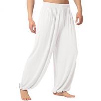 Vyriškos kasdienės grynos spalvos kelnaitės Pilvo šokių jogos kelnės Haren Pants L balta