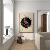 Mid-Century Modern Canvas Painting Wall Decor, Music Lover Gift, Living Room Bedroom Decor  Vintage Jazz Art Poster, 21X30CMNo Framed gray