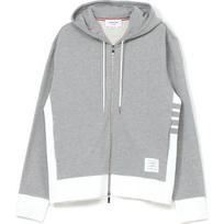 THOM BROWNE Logo Patch Zip Up Hoodie MJT517A-03037-055 2 gray
