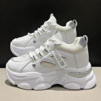 Fashion 2024 Hot selling Breathable Inner Height Increasing Women's Shoes Soft soled Non slip Casual Shoes Thick soled Sports Shoes 37 balta