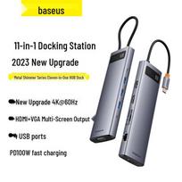 Baseus Type-C 10-in-1 USB-C Hub with PD 100W, 4K@60Hz HDMI, Gigabit Ethernet gray