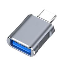 Didelio greičio USB į Type C adapteris OTG keitiklis Metalinė patvari konstrukcija Kištukai ir žaisk Suderinamas su daugeliu įrenginių pilka