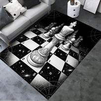 2025 New Black and white chess pieces Carpet Rug for Living Room Bedroom Home Sofa Decoration,Kids play Non-slip Floor Mat 40x60cm( 15x23in ) black