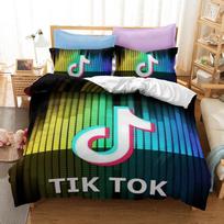 „Tiktok“ temos muzikos natų patalynės komplektas „AU King“ viso dydžio viengulė / dvigulė lova Buitinė patalynės užvalkalas EU Single 135x200cm