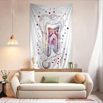 Watercolor Tooth DIY Wall Tapestry Hanging Tarot Hippie Wall Rugs Dorm Home Decor 100X70CM