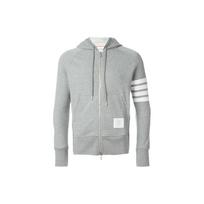 Thom Browne Classic Loopback 4-Bar Zip-Up Hoodie MJT022H00535068CO 2 white