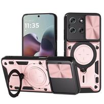 Slankus kameros dėklas Motorola G86 G56 dėklui Armor Magnetinis žiedo stovas Apsauga Telefono dangtelis Motorola Moto G86 G56 Capa Motorola Moto G56