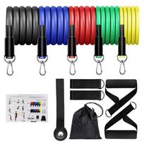 Resistance Bands Kit Bodybuilding Home Gym Equipment Professional Weight Training Fitness Elastic Rubber Bands Workout Expan Practical Use blue