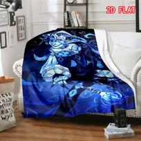 Cookie Run Kingdom Shadow Milk Cookie Flannel Blanket, Purple Magical Wizard Starry Background Cozy Throw 80cm x 120cm black