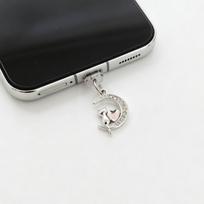 Star and Moon Cat Phone Dust Plug, Pink Diamond Sparkling Design Charging Port Dust Protection Plug, Universal for Iphone/Android Phones For iphone(5-14)