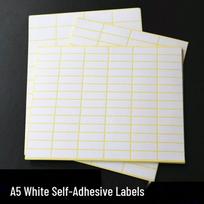 A5 Self-Adhesive White Label Stickers: Hand-Written & Printable Name or Number Tags, Instant Application. White 76x100mm white