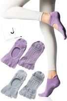 Gemma Plus Pilates Joga Sukibimas Violetinė ir Šviesi iš 2 pagal Aktyvius Instruktorius ir Sertifikuota Kojinėmis, Neslystančios, Penkių Pirštų, Moteriškos, Kojinės, Kojinės, Pilatesas, gray