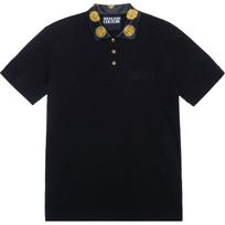 VERSACE JEANS COUTURE SS22 Polo Shirt Men's Black 72GAGT05-CJ01T-899 XL black