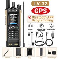 BAOFENG UV-32 Walkie Talkie GPS Multi Band 10W Bluetooth Wireless Programming Copy Frequency 1000CH Long Range Ham Two Way Radio EURO