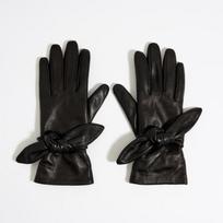 BIMBA Y LOLA [23FW] BIMBA Y LOLA Black Leather Ribbon Gloves B236AIG016BKB Black_M black