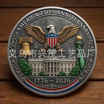 JAV 250-ųjų metinių proginė moneta 1776-2026 Jungtinės Amerikos Valstijos Iššūkio moneta Kolekcionuojama gray