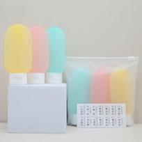 3 vnt. Kvepalų buteliukų rinkinys Įpilamas purškiklis Losjonas Šampūnas Dušo vamzdelis Buteliukų papildymas Kosmetinis kelioninis skystas indelis Color 3 piece set