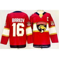 Vyriški retro ledo ritulio marškinėliai su siuvinėtu numeriu 16 Barkov Bobrovsky komandos stiliumi medvilnės mišinio treniruočių marškinėliai XXXL Chest 60cm red
