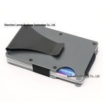 Rfid Antitheft Aluminum Alloy Ultrathin Card Holder Wallet tamsiai pilka spalva
