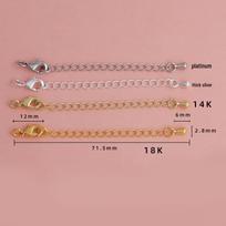 18K Gold Plated Lobster Clasp Pendant Extension Chain for DIY Necklace/Bracelet brown