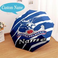 Custom Name Crystal Palace Crest Art Umbrella Folding Umbrella, Automatic Umbrella - 8-Frame for Travel, Casual Lightweight Personalized Gifts Five-fold umbrella blue