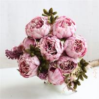 Šilkinės bijūnų gėlės ilgalaikiam namų ir vakarėlių dekoravimui** Pale Mauve pink