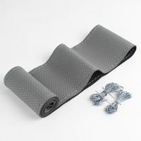 Tikros karvės odos automobilio vairo apdangalas, pintas 38cm 15 colių, rankomis siūtas, minkštas, neslystantis, natūralios odos automobilio vairo dėklas gray