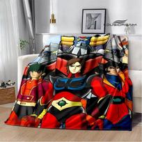 UFO ROBO GRENDIZER GOLDORAK Spausdintos antklodės Šiltos flanelinės antklodės Minkšta ir patogi antklodė lovos užtiesalai Gimtadienio dovana 80x120cm(31x47inch) black