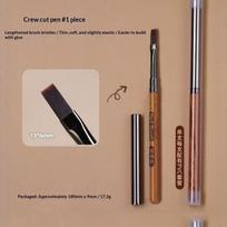Wooden Handle Nail Builder Gel Brush Uv Gel Painting Pen Nail Art Liner Striped Grid Painting Drawing Pen For Salon Diy Manicure beige