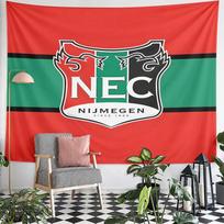 NEC Nijmegen Football Club Crest Wall Tapestry Red Green Black Shield Badge Fan Decor for Man Cave Bedroom Gift 180x230cm(70x90in)