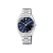 Citizen Q&Q QB78-212 Men's Analog Watch, Waterproof, Metal Band, Navy white