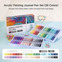LANGUO 36/54/72/90 Colors Acrylic Painting Gel Pens Retractable 0.7mm Tip Handbook Pen for Student Painting Graffiti Writting