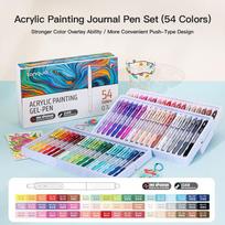 LANGUO 36/54/72/90 Colors Acrylic Painting Gel Pens Retractable 0.7mm Tip Handbook Pen for Student Painting Graffiti Writting