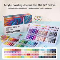 LANGUO 36/54/72/90 Colors Acrylic Painting Gel Pens Retractable 0.7mm Tip Handbook Pen for Student Painting Graffiti Writting